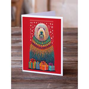 Komondor Whimsical A7 Size <b>5x7</b> Blank Note Cards Pack of 8 Holiday Christmas Greeting Cards with <b>Envelopes</b> - Product Image 2