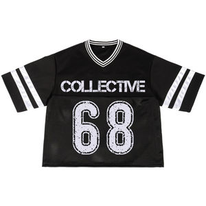 Camiseta de fútbol de malla personalizada para mujer, estilo oversize, corte cropped y holgado, tendencia deportiva streetwear, camisetas oversize - Product Image 2