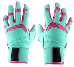 Gants de frappe de baseball à doigts entiers pour adultes et jeunes, vert et noir, synthétiques, respirants, fermeture auto-agrippante, gant droitier pour adulte - Product Image 4