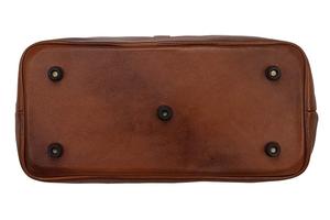 Unisex Vintage Genuine <b>Leather</b> Duffel <b>Bag</b> Large Capacity 36-55L Zipper Closure Gym Use Travel Weekender <b>Soft</b> Handle Polyester - Product Image 2