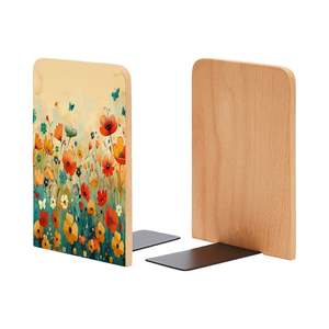 Rustic Metal <b>Bookends</b> with Mid Century Modern Scenic Hand-Painted Design Rectangle Shape | Aqudus Saleem - Product Image 3