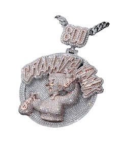 จี้รูปตัวอักษรฮิปฮอป100% ผ่านตัวทดสอบเพชรแบบกำหนดเอง S925เงินพร้อมจี้เครื่องรางโรสโกลด์ VVS Moissanite - Product Image 1