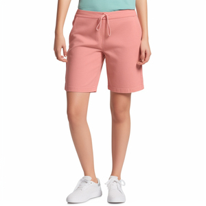 Shorts Bermuda de Algodón Color Coral para Mujer, Cintura Media, Cordón Ajustable, Corte Regular, Bolsillos, Transpirables, Estilo Tejido - Product Image 6