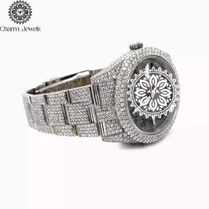 Charm_Jewels Luxury Stainless Steel <b>Watch</b> 40mm Analog Quartz Sapphire Crystal <b>Diamond</b> Bezel Folding Clasp Men - Product Image 2