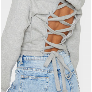 Sudadera con Capucha Corta Personalizada para Mujer, con Logotipo Frontal, Tejido de Felpa Ecológico - Product Image 3