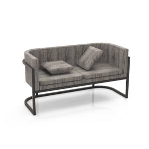 Sofá Industrial Moderno de 2 Plazas con Estructura de Acero, Cojín Tapizado en Tela Ecológica para Sala de Estar, Dormitorio, Villa u Hotel - Product Image 1