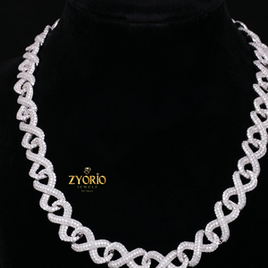 สร้อยคอทองคำ 10K แบบ Infinity Link ประดับเพชรเต็มเส้น สไตล์หรูหรา ฮิปฮอป - Product Image 1