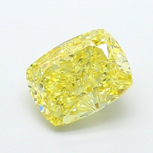 Diamant de laboratoire jaune vif élégant, taille coussin, choix brillant, bijoux de luxe, pierre précieuse lâche certifiée CVD - Product Image 1