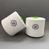 Fil à coudre en polyester brillant 45/2 haute ténacité, blanc, traité à la vapeur, pour crochet et point de croix (vente en gros)