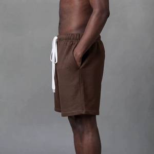 Casual Elastic Waist Grey Melange Sweat Shorts for Men <b>Fleece</b> <b>Jogger</b> Pants - Product Image 6