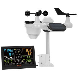 Stazione Meteo Digitale Wireless con Display a Colori da 7,5 Pollici, Sistema di Monitoraggio Temperatura Interna ed Esterna, Umidità e Velocità del Vento - Product Image 1