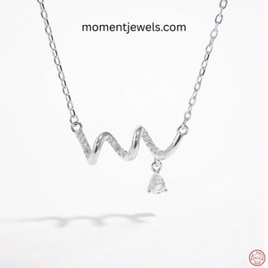 Collar con Colgante de Gotas de Agua en Plata de Ley 925 para Mujer, Chapado en Platino con Incrustaciones de Circonio, Joyería Minimalista Asimétrica - Product Image 2