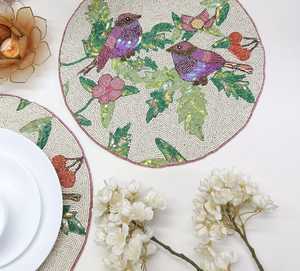 Premium Beaded Embroidered <b>Placemats</b> Handmade <b>Dining</b> <b>Table</b> Accessories for Luxury Home Restaurant Hotel and Event Decoration - Product Image 3