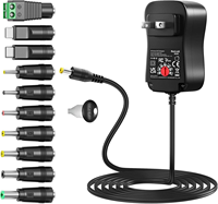 Kit d'adaptateur secteur universel DC 3V-12V 3A, alimentation réglable multi-tensions pour bande LED, caméra CCTV, haut-parleur, routeur