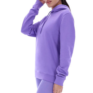 Service OEM : Conception de sweats à capuche pour femmes à manches longues avec logo, pour l'extérieur, capuche réglable, pour commandes en gros, couleur unie - Product Image 2