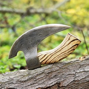 Hand Forged Tomahawk Axe with Forged Steel Blade and Wooden Handle for Outdoor Camping and Survival Use-900g - Product Image 2