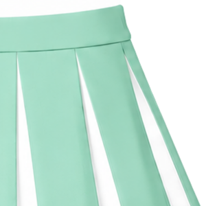 Jupe plissée vert menthe pour femme, tenue de danse athlétique, uniforme de performance avec motif rayé élégant - Product Image 3