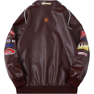 Custom Faux Leather <b>Racing</b> <b>Jacket</b> Oversized Motorcycle Biker <b>Jacket</b> Streetwear Unisex PU Leather <b>Jacket</b> - Product Image 2