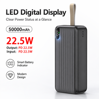 Batterie externe 50000 mAh à charge rapide, grande capacité, station de charge PD 22,5 W, portable, personnalisable, vente en gros pour téléphone