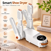 Séchoir à chaussures électrique portable intelligent, séchoir à chaussures pliable avec rotation à 360° °   Circulation d'air chaud pour baskets, chaussettes, pantoufles et bottes