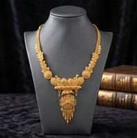 Collier pendentif court réglable en alliage de cuivre plaqué or Divyoro, motif floral, chaîne serpent, style classique, unisexe, mariage, Orissa