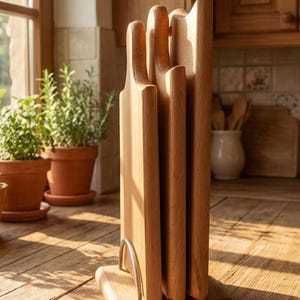 Wood Chopping Board with Customizable <b>Shape</b> Eco-Friendly & Dishwasher Safe - Product Image 3