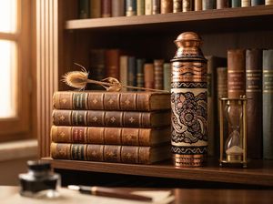 Designer <b>Copper</b> Bottle with Modern Engraved Pattern - Product Image 5
