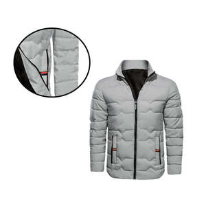 Veste polaire à capuche imperméable pour homme avec logo personnalisé et motif brodé, style décontracté matelassé, vente en gros, direct usine - Product Image 6