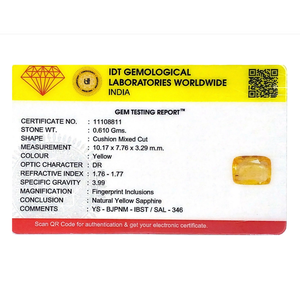 Loose 3.05 Carat Oval Cut Yellow Sapphire Gemstone for Fine Jewelry - Product Image 4
