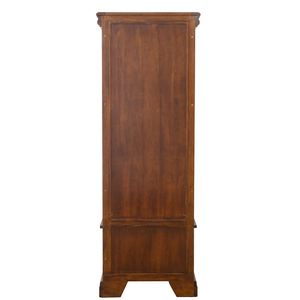 Solid Mahogany Traditional <b>Display</b> <b>Cabinet</b> with Raised Panel Glass Door Two Drawers Bottom Shelf-Living Room Home Furniture - Product Image 5