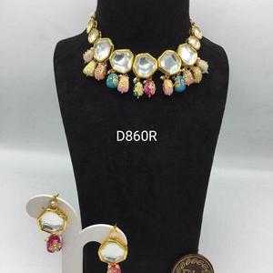 Collier hexagonal en cristal plaqué or avec perles d'imitation, style ethnique, bijoux de mariage pour femmes D860R - Product Image 3