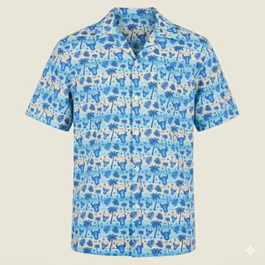 Wholesale Custom Hawaiian <b>Shirt</b> Tropical Beach Floral Print Short Sleeve <b>Button</b> Up Summer Vacation <b>Shirts</b> OEM Manufacturer - Product Image 2