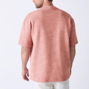 T-shirt en coton respirant pour homme, coupe ample, manches courtes, décontracté, tissu doux, épaules tombantes, t-shirt uni léger - Product Image 4