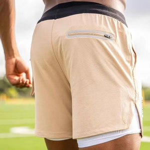 Comfortable Jogging Shorts with Double <b>Layer</b> Fabric Men's Basketball and Running Shorts Supplier Fast Dry Gym Shorts for Fitness - Product Image 2