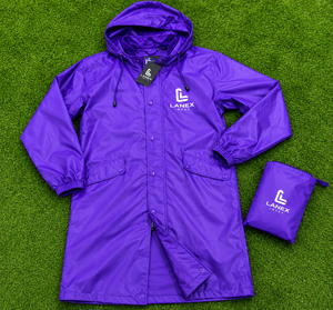 Custom Logo OEM <b>Men's</b> Long Waterproof <b>Rain</b> <b>Coat</b> Hood Polyester Heavy Duty Parka Windproof Outdoor Workwear Purple Fleece Lining - Product Image 6