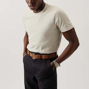 T-shirts pour hommes en polyester-coton robuste, séchage rapide, anti-plis, manches classiques, pour l'été, avec bordure contrastante - Product Image 1