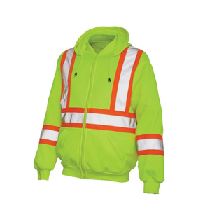 Chaqueta de seguridad reflectante de alta visibilidad con capucha y cremallera, ropa de trabajo de poliéster, parka para conos de tráfico, logotipo personalizado - Product Image 3