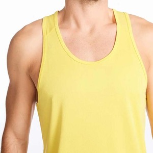 Men's <b>Yellow</b> Breathable Knitted Sleeveless <b>Tank</b> <b>Top</b> O-Neck Casual Wear - Product Image 3