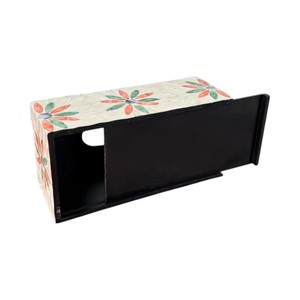 Caja de pañuelos rectangular de alta gama con incrustaciones de nácar y madera hecha a mano para decoración del hogar - Product Image 4