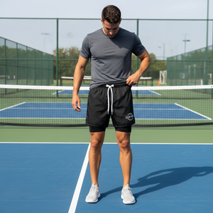 Custom Solid Summer Pickleball <b>Shorts</b> OEM 2-in-1 Compression Liner Front Logo Men's Athletic Performance Quick Dry Sports <b>Shorts</b> - Product Image 3