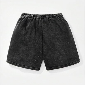 Shorts imprimés délavés à l'acide pour hommes, style streetwear typographique moderne, en coton doux au toucher, pour la gym et l'entraînement, collection 2026 - Product Image 2