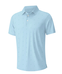 Camisa Polo de Manga Corta para Hombre con Diseño de Onda Geométrica, Logotipo Personalizado OEM y ODM, Disponible a Precio de Mayoreo - Product Image 5