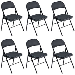 Attrezzatura per Fiere: Set di 6 Sedie Pieghevoli in PVC e Ferro Nere per Convenzioni ed Esposizioni - Product Image 1