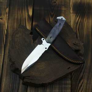 Custom Handmade Stainless Steel Skinner <b>Knife</b> Fixed Blade <b>Knife</b> With Color Camel <b>Bone</b> <b>Handle</b> & With Leather Cover - Product Image 4