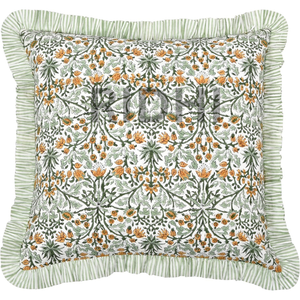 Offre Spéciale Ridhi verge d'or jaune volants volants oreillers et coussins Vintage moderne luxe vérifier jeter taie d'oreiller décor à la maison - Product Image 1