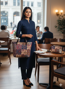 Juego de Bolsos de Mano de 3 Piezas para Mujer Royal Mosaic, Suaves y Duraderos, con Bolso Bandolera y Cartera, Tela Ecológica para Uso Diario - Product Image 2