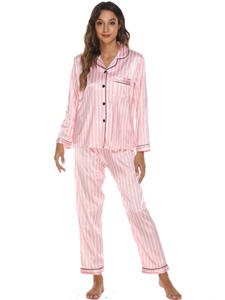 Conjunto de Pijama Elegante para Mujer, 100% Algodón, Cintura Elástica, Tela Transpirable, Logotipo Frontal, Ropa Casual para el Hogar, para Verano - Product Image 3