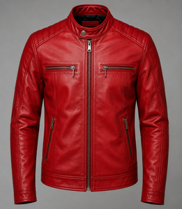 Veste en cuir d'hiver décontractée de qualité supérieure pour hommes, 100% cuir de vache véritable, écologique, logo personnalisé sur le devant, OEM - Product Image 5