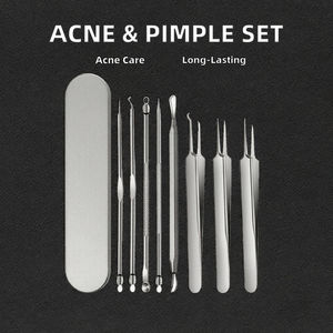 MEDSPO Stainless Steel <b>Blackhead</b> Remover Tools Kit Acne <b>Extractor</b> Set Long-Lasting Facial Care - Product Image 2