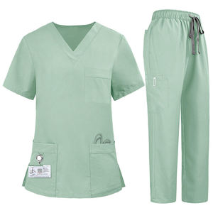 Uniforme Médico Personalizado con Estampado, Estilo Cuello en V, Pantalón Cargo Recto, Uniformes Quirúrgicos de Algodón con Estampado, Unisex para Hombres y Mujeres - Product Image 6